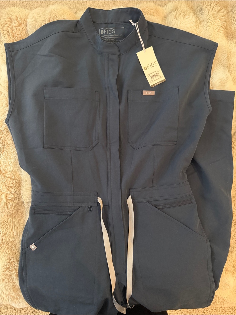 FIGS Rafaela Cargo Wide Leg Scrub Pant Jumpsuit